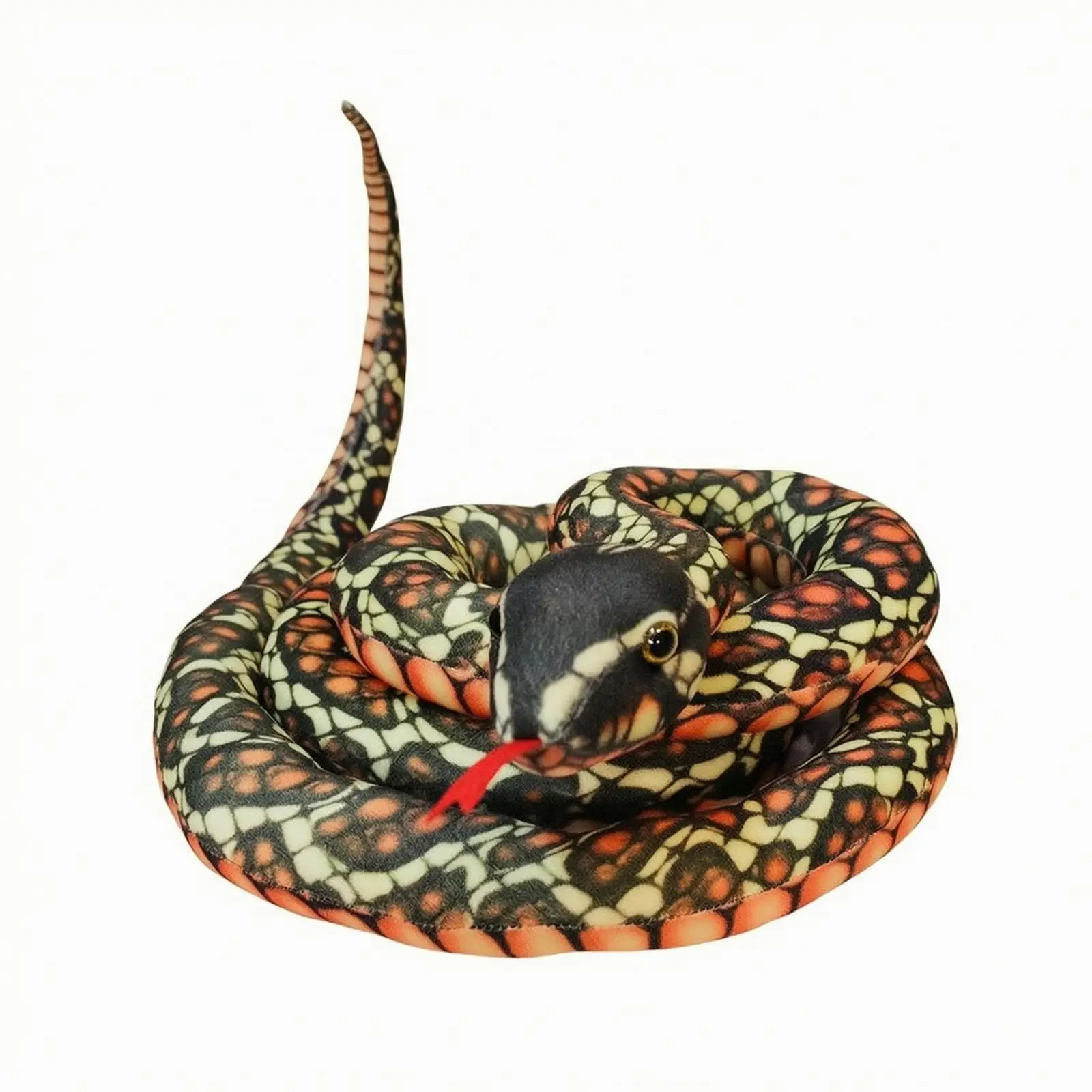 Realistic Coiled Snake Plush Toy Soft Stuffed Animal Decorative Gift for Reptile Lovers Creative Home Decor Novelty Prank Prop