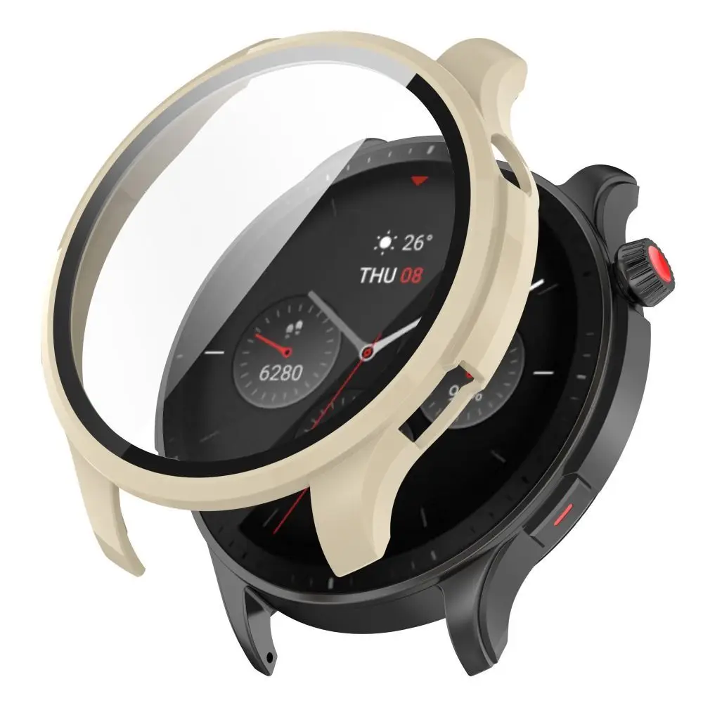 New Bumper Shell Protective Tempered Cover Screen Protector Case PC Shell For Amazfit GTR 4