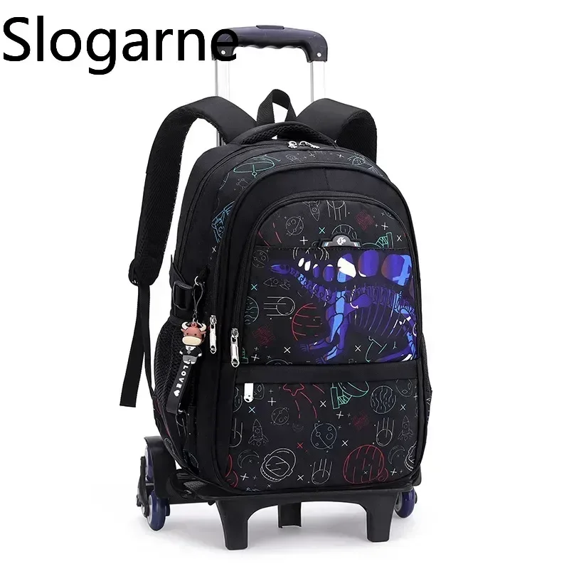 Children School Backpack for Boys Kids Wheeled Bag Students Backpack Trolley School Bag with Wheels Rolling Luggage Book Bags