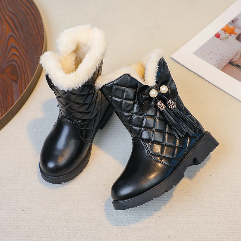 *2026 Fashionable/Popular Elegant Comfortable and Beautiful Girls' Boots New Winter Round-toe Thick-soled Casual Princess Boots