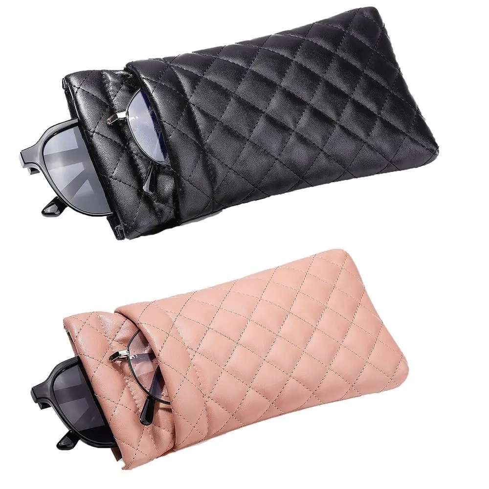 Waterproof Sunglasses Bag PU Leather Dustproof Double-layer Eyeglasses Pouch Portable Coin Purse