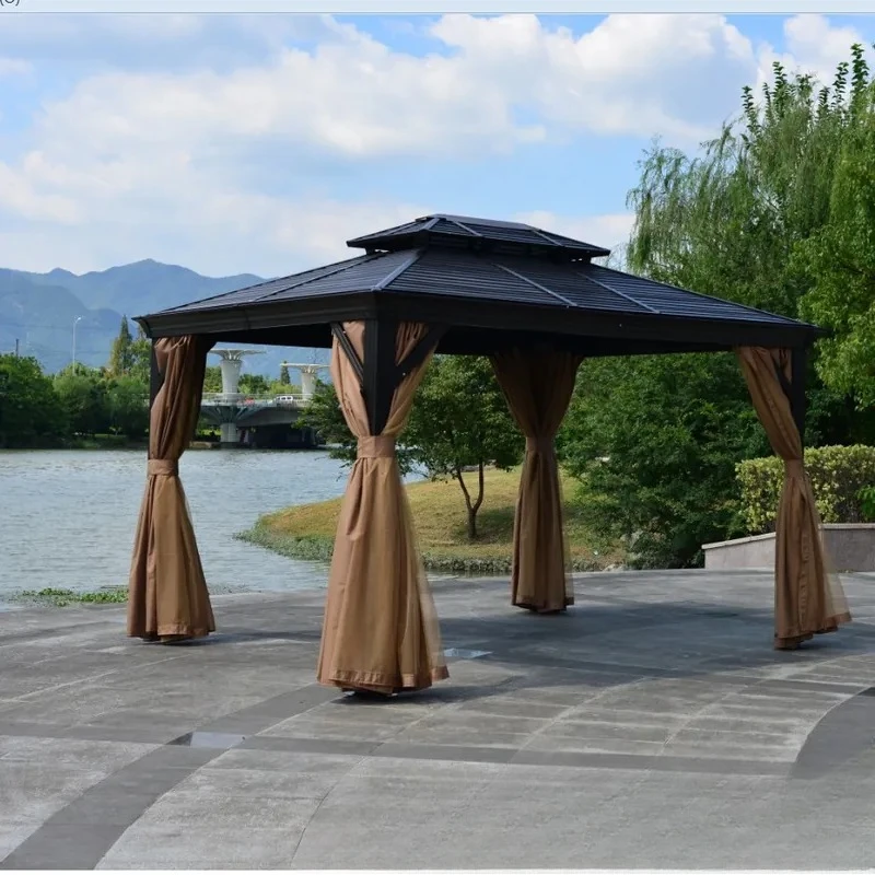 Aluminum Alloy Pavilion Tent Canopy for Outdoor Courtyard Chinese Garden European Ancient Architecture Four-Corner Awning