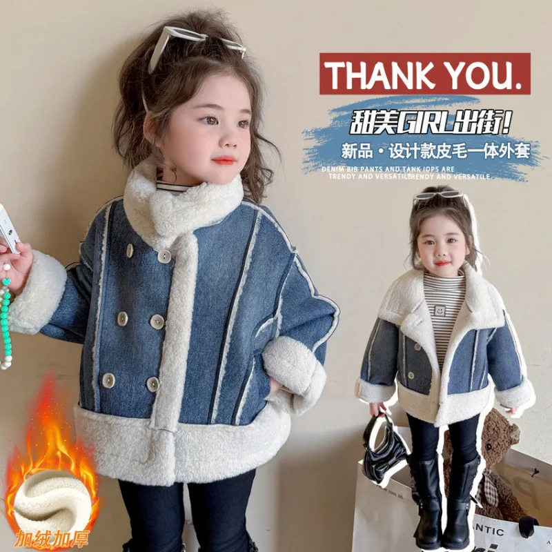 

Осенне-зимнее теплое пальто для девочек, однотонные утепленные топы с лацканами, удобная новая модная куртка, детская одежда для детей от 7 до 12 лет