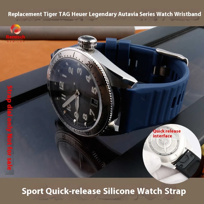 For TAG Heuer watches with Heuer legendary Autavia intelligent sports silicone quick release interface soft rubber men's strap - view 2