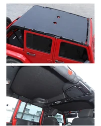 Car Accessories Length Soft Car Sunshade Mesh Top Full Cover 1 Set Black For -Jeep -Wrangler JK JKU 4 Doors 2007-2018