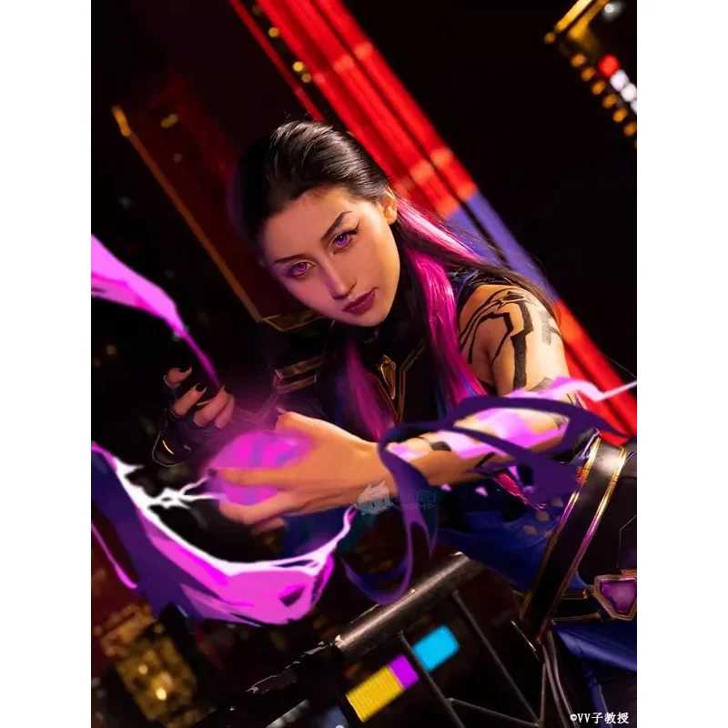 Kostum Cosplay Game Valorant cos Reyna untuk wanita, Jumpsuit permainan Anime Valorant, pakaian pesta Halloween untuk wanita, mode permainan peran