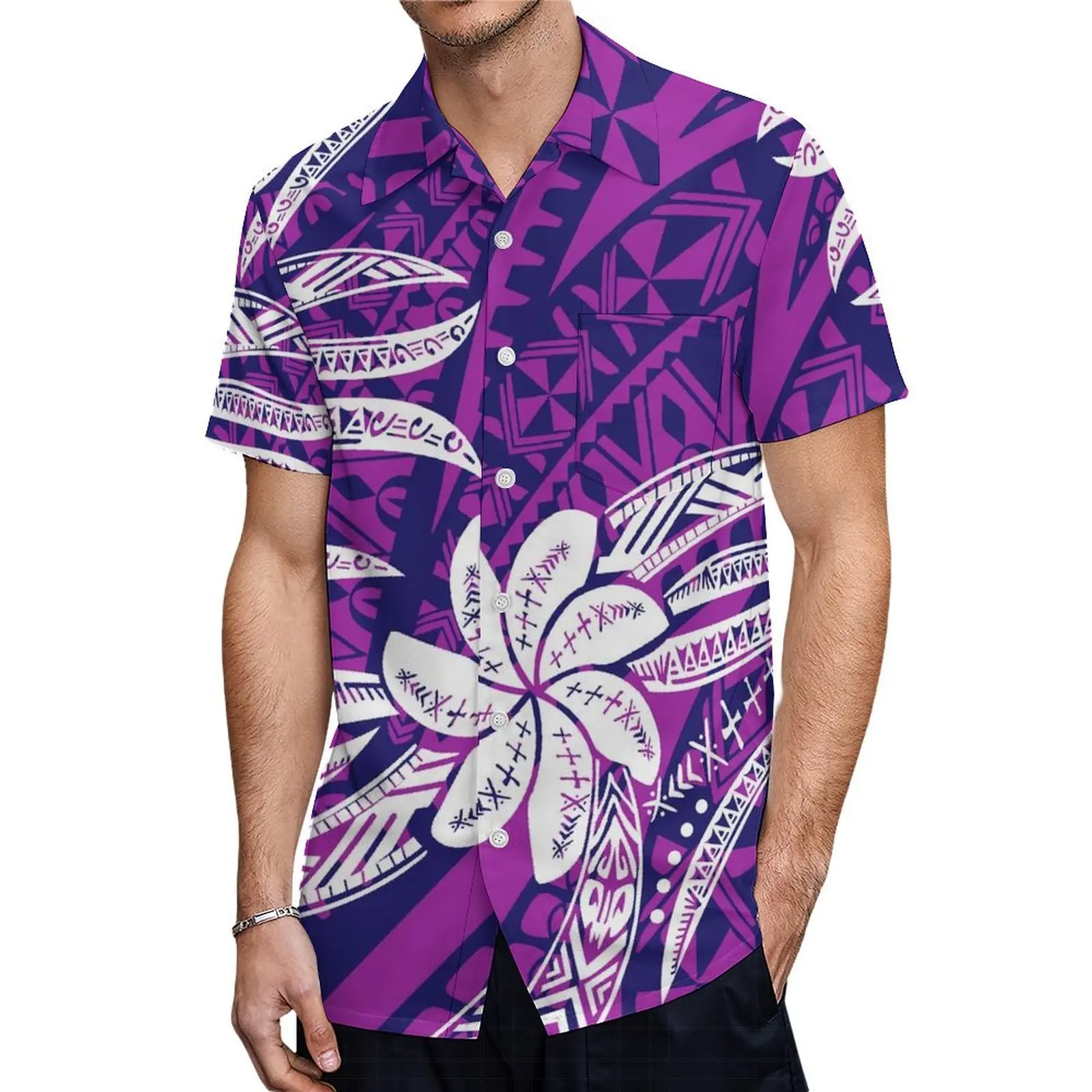 Mumu Women'S Short Sleeve Dress Micronesia Island Dress Matching Men'S Casual Shirt Fashion Couple Suit