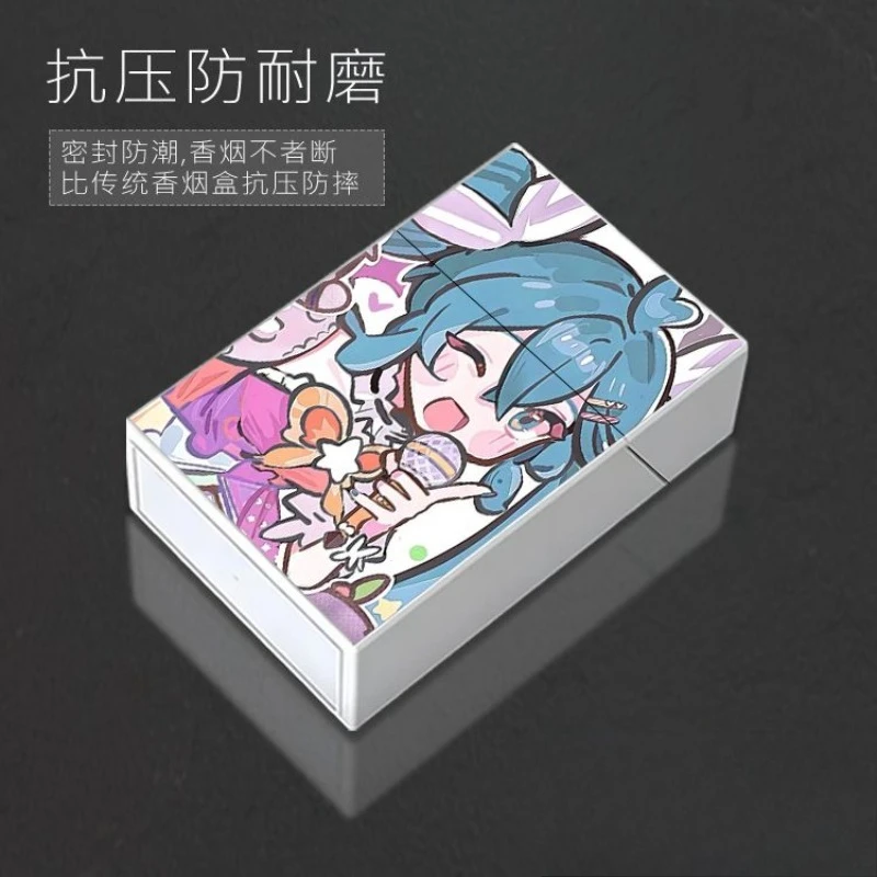 Kawaii Hatsune Miku cute anime plastic thick cigarette box mini portable jewelry storage box creative accessories new gift view 5