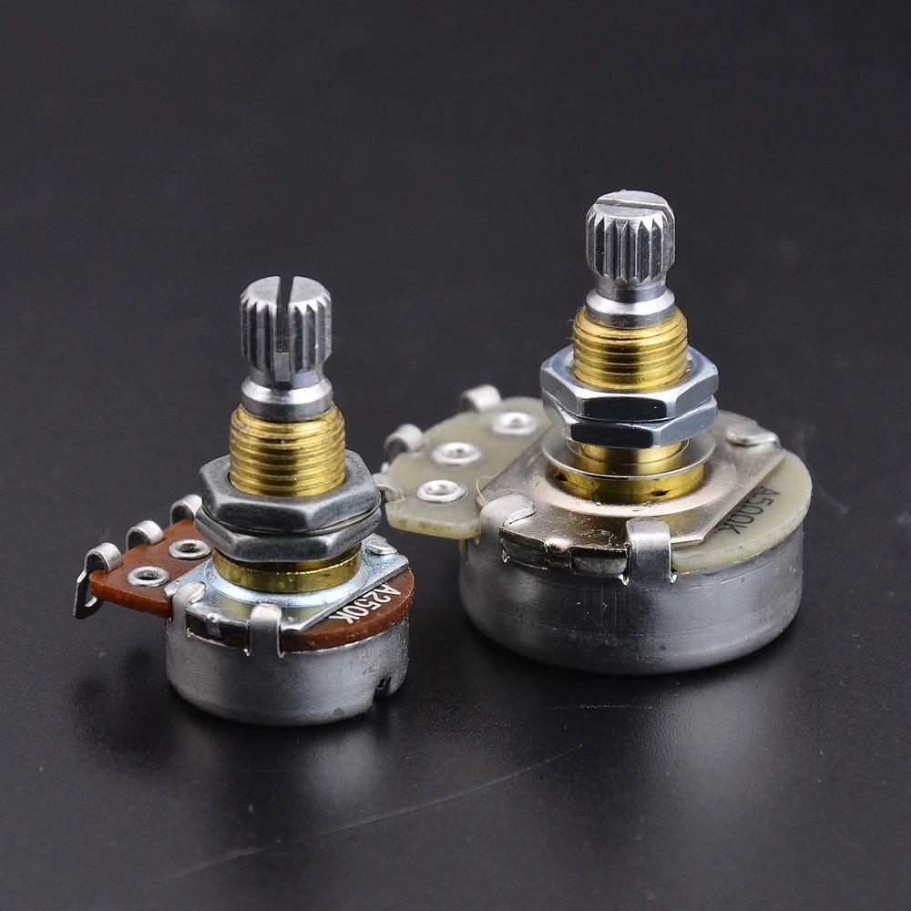 Alpha Brass Shaft  Potentiometer(POT) For Electric Guitar Bass A250K/B250K/A500K/B500K