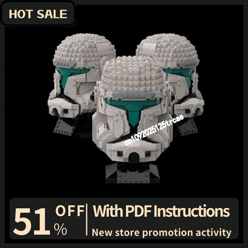 

New 832Pcs Famous Star Battle Movie Moc Commando Helmet Model Building Blocks Diy Creative Ideas Kids Toys Birthday Gifts