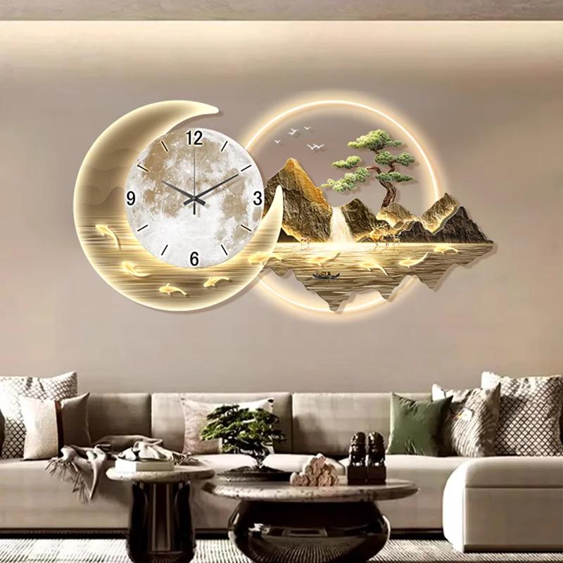 Art Mural Wall Clocks Luxury Modern Led Aesthetic Design Silent Wall Watch Nordic Restaurant Horloge Living Room Decoration