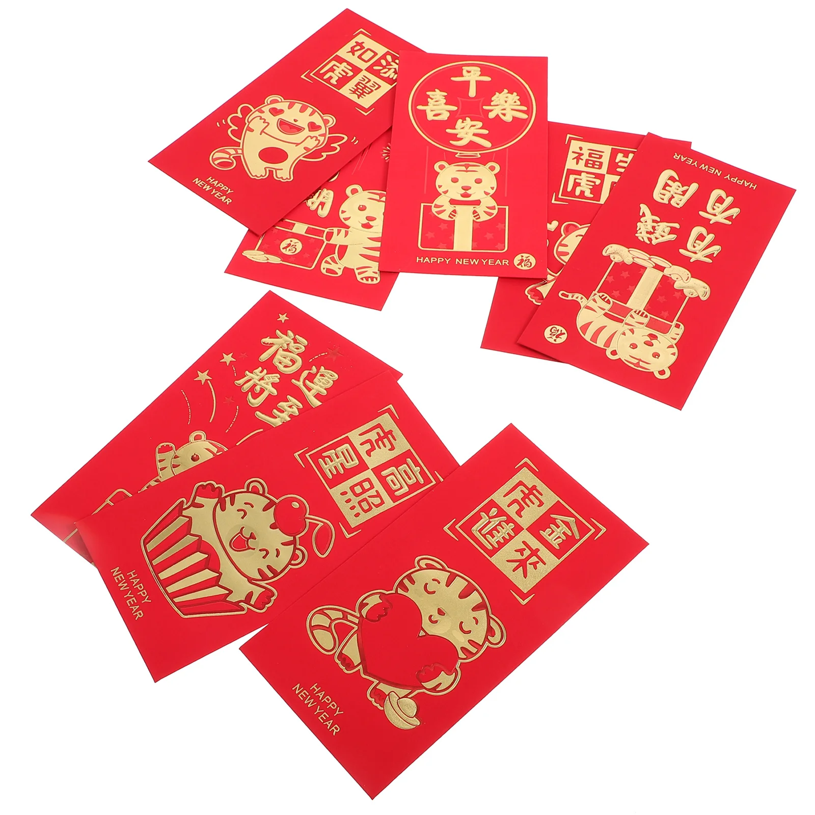 

48Pcs Creative Red Envelopes Festive Money Packets Chinese New Year Supplies Bright Colors Blessings Red Envelopes