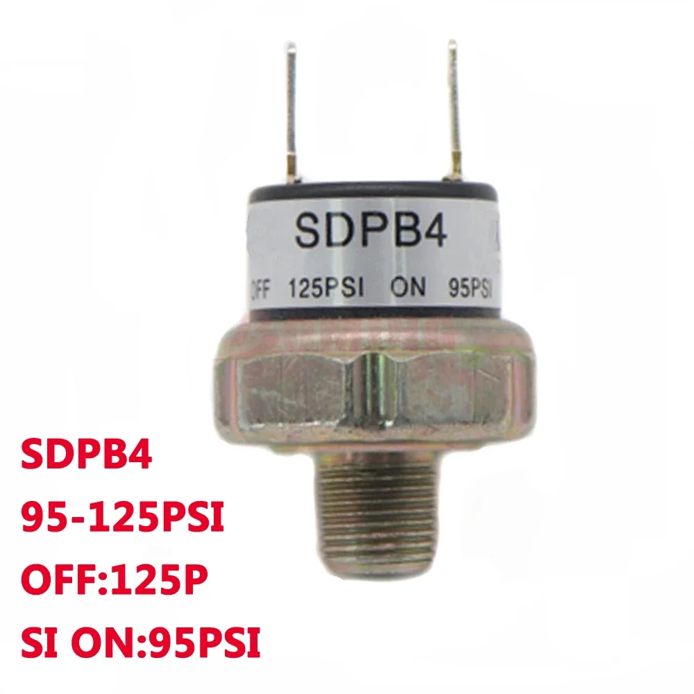 SDPB4 95-125PSI OFF 125PSI ON 95PSI Black Car Air Compressor Pressure Control Switch Tank Mount Thread Valve For Train Horn