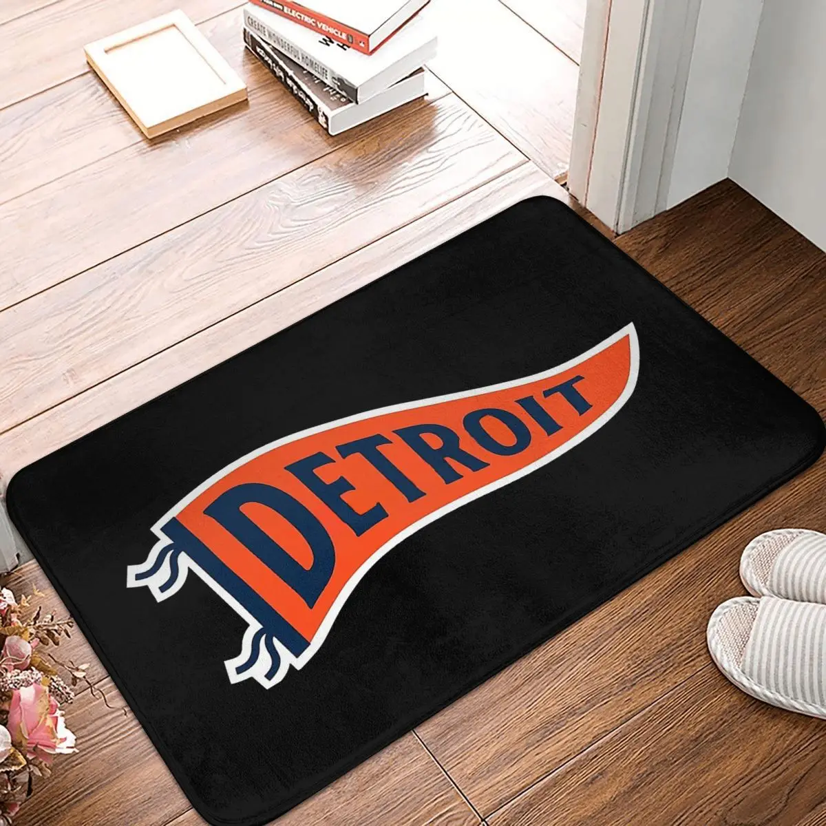 Detroit Pennant Non-slip Doormat Kitchen MatAmerican League Baseball Team Hallway Carpet Entrance Door Rug Home Decorative