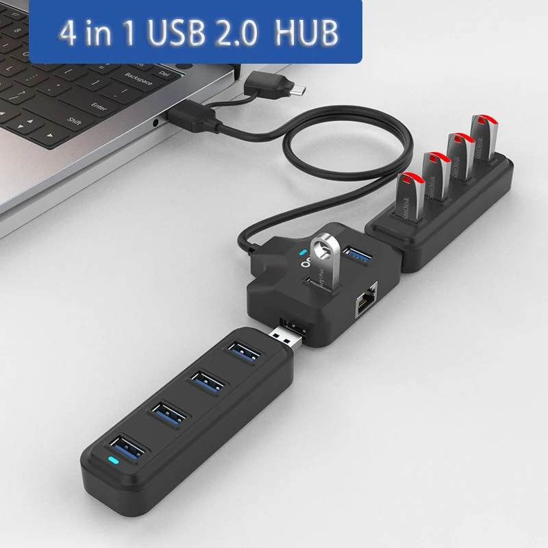 USB converter Splitter Converter USB 2.0 HUB Extension Cable Game Hub computer expansion dock Multi-function docking station