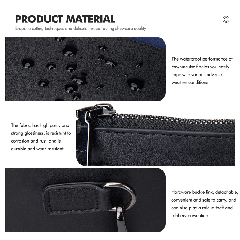 Leather Car Men Clutch Bag Male Money Handbag Cardholder Case For BYD S6 S8 E5 E6 G6 L3 S7 G7 Tang Song Qing Yuan Han Max - view 5