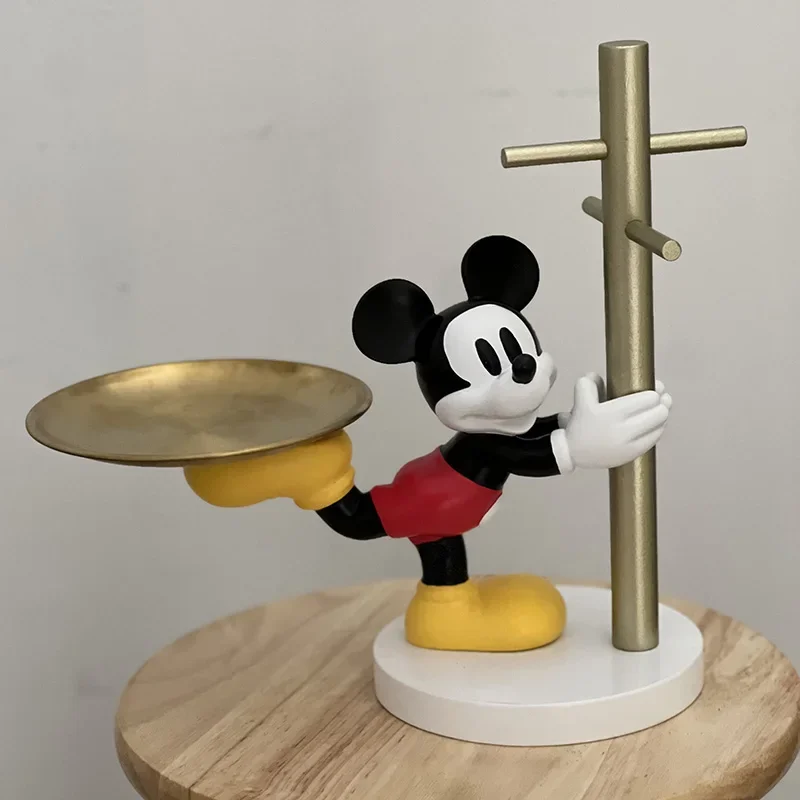 26cm Mickey Mouse Tray Figure Anime Foyer Storage Living Room Decorations Model Collection Figurine Home Disney Ornament Toys