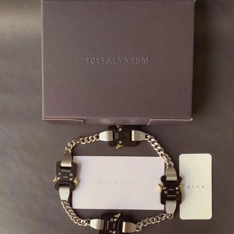 20251017 ALYX 9SM Quick Release Clasp Insert Buckle Bracelet 1:1 Men's and Women's Necklaces Bracelets High Street Hip Hop