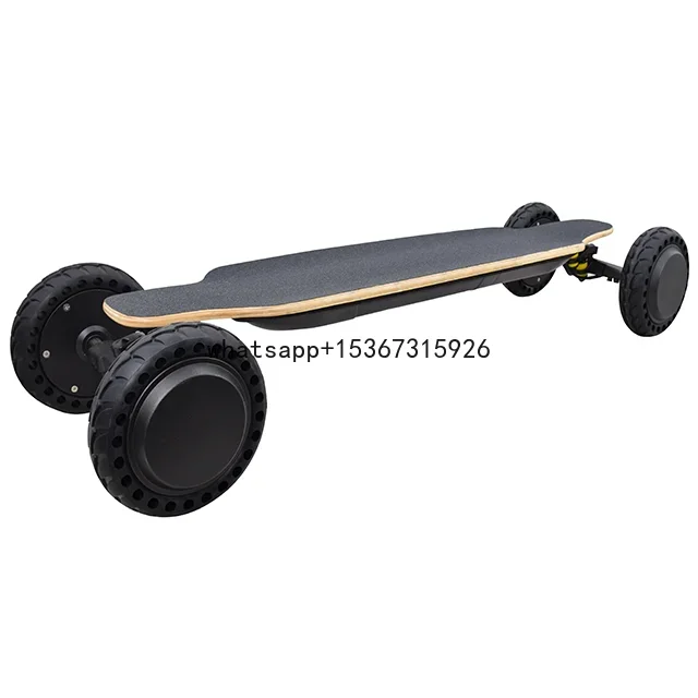 Hight quality 4 wheels all terrain dual hub motor electric skateboard 2000w with remote canadian maple 8 ply