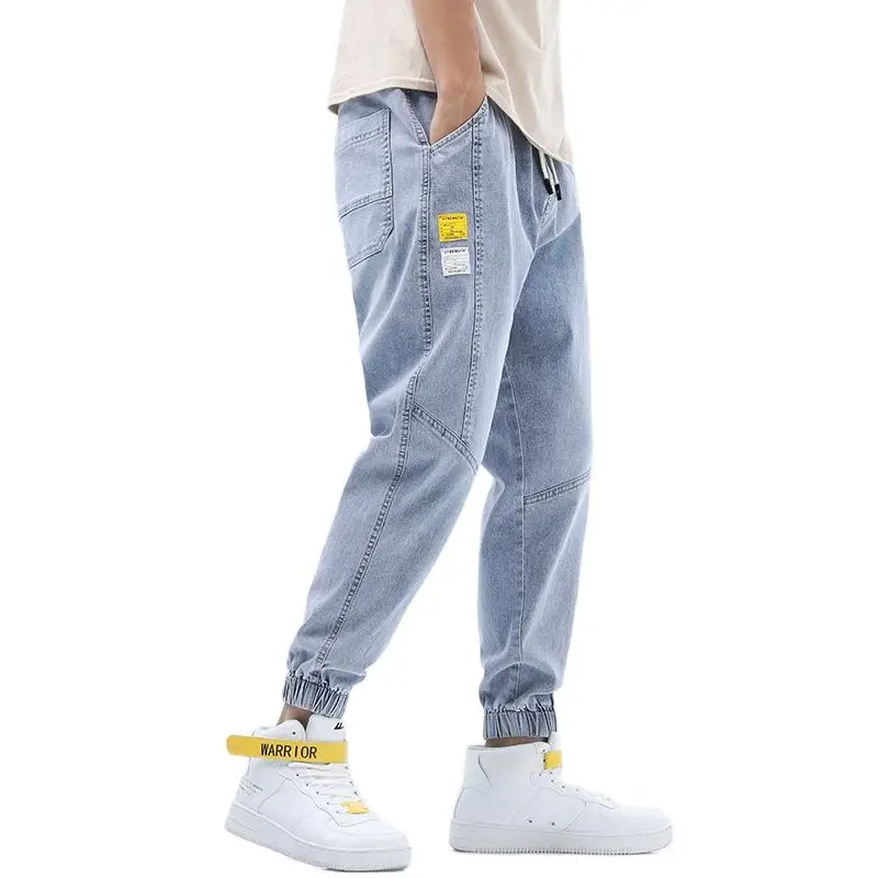 

Wholesale 2022Men's Pants Spring Summer Beam Feet Jeans Men's Thin Closed Legs Light Blue Casual Ankle Length Youth Harem Pants