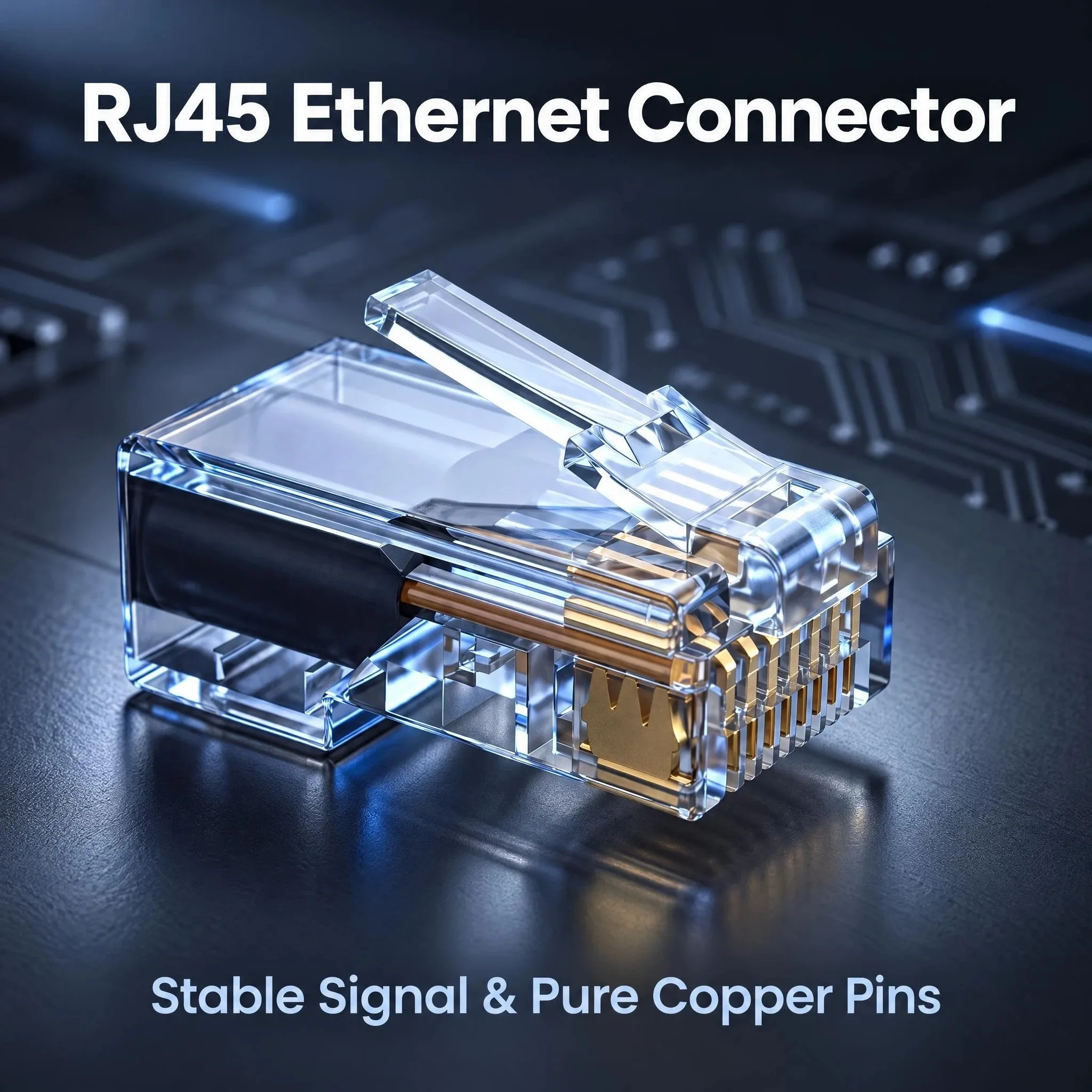 CAT5e RJ45 Pass Through Modular Plug, Gold Plated 8P8C Network Crystal Crimp Connector, 10~1000Pcs