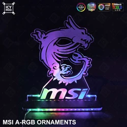 MSI Gaming Figure A-RGB Rainbow LED Acrylic Lighting Panel 5V3Pin Mystic Lighting PC Water Cooling MOD Belief Dragon Decoration