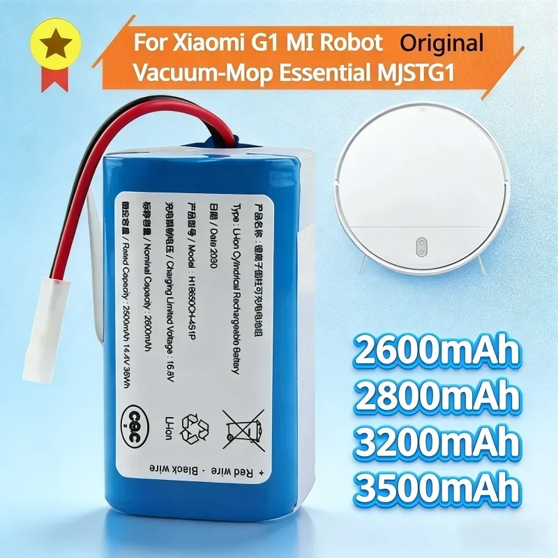 

Новый литий-ионный аккумулятор 4S1P 14.4V 12800mAh для робота-пылесоса XIAOMI MIJIA Mi Robot Vacuum-Mop Essential G1 MJSTG1, SKV4136GL H18650CH R30 R35