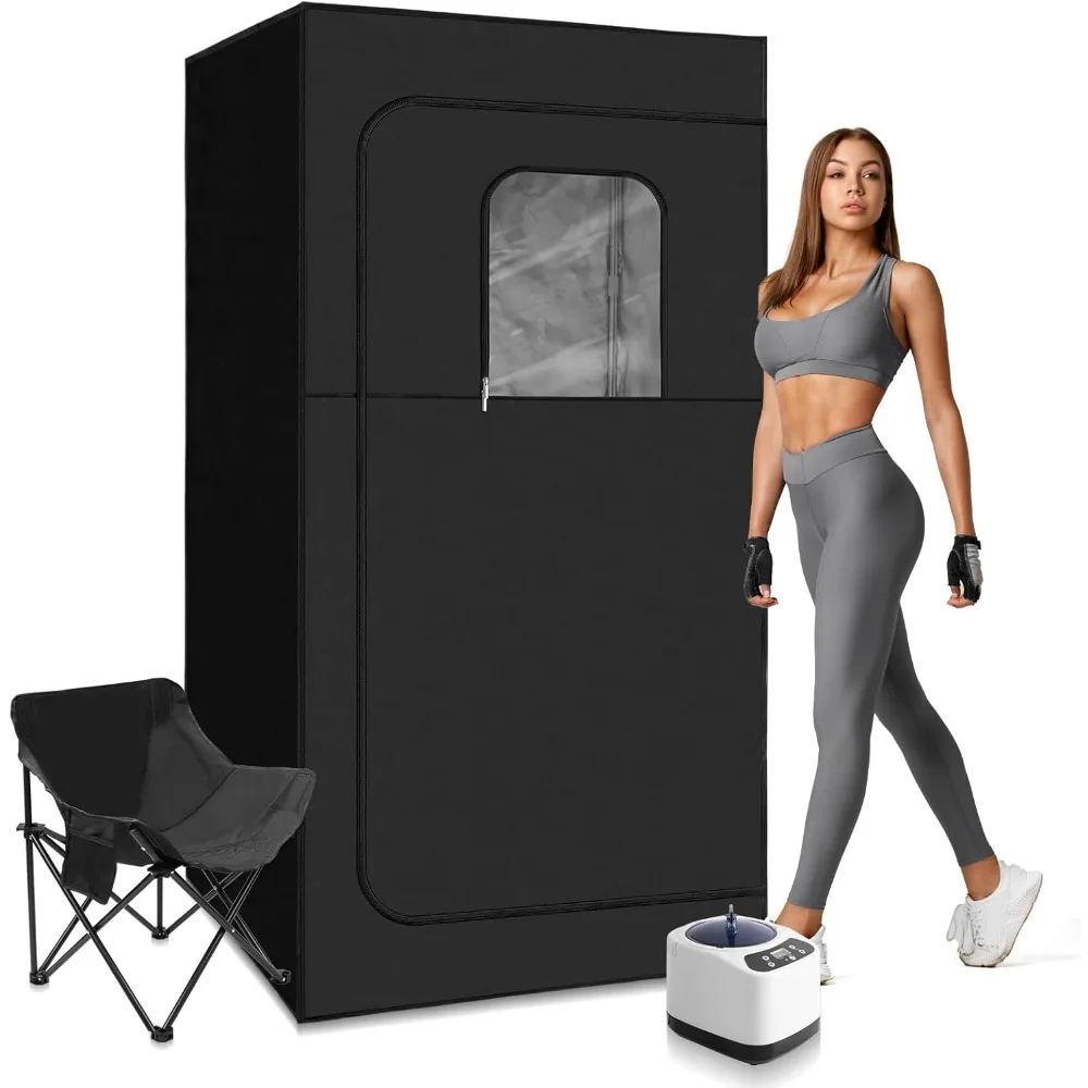 

Portable Steam Sauna Home Spa,Full Size Steam Room Relaxation,600D Canvas Sauna Tent Personal Sauna Box 3L &1000W Steamer