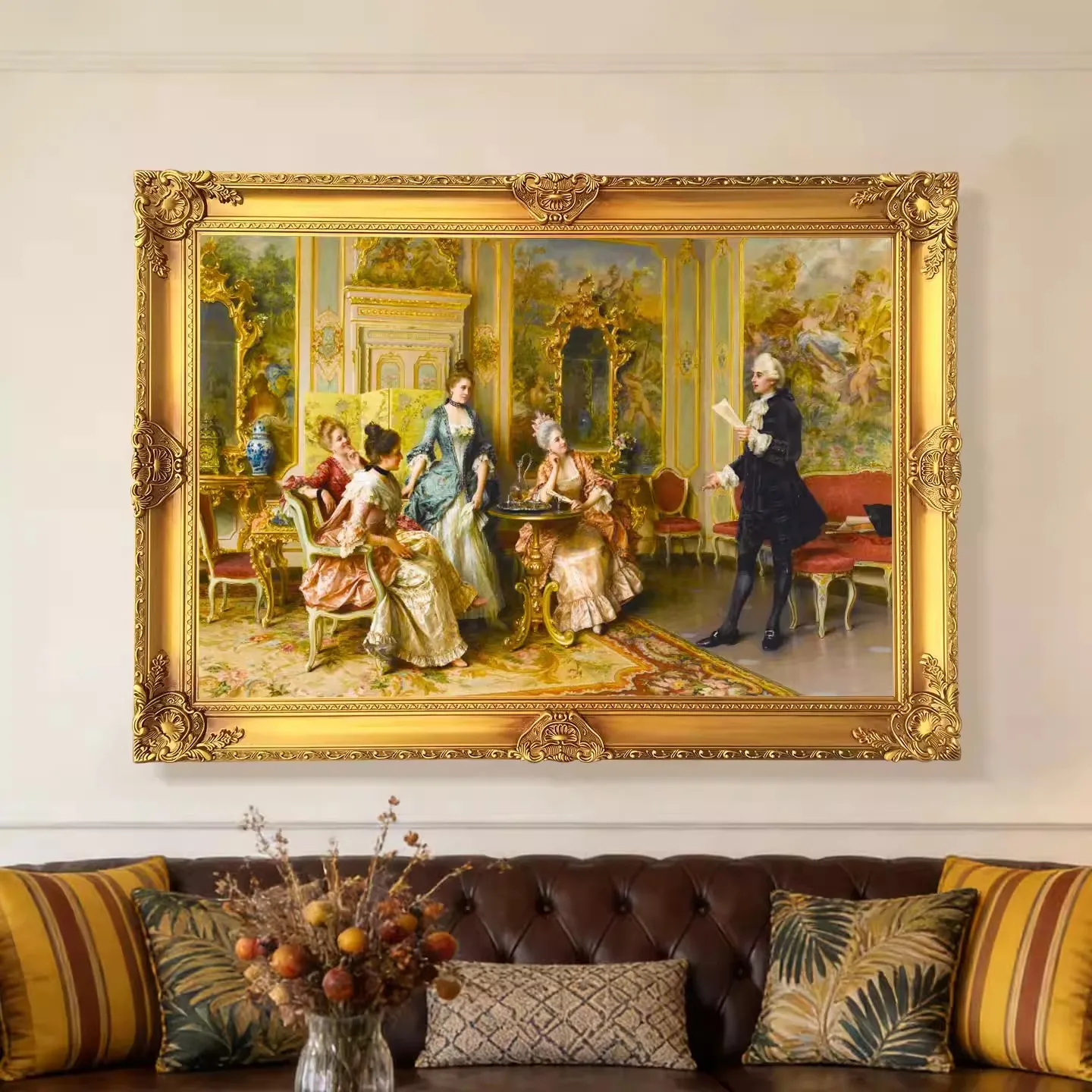 European Solid Wood Picture Frame Retro Rectangle Classical Oil Painting Living Room Dining Room Decor Photo Frame