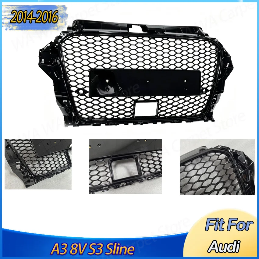 Modification Medium Net For Audi A3 8V S3 Sline 2014 2015 2016 Suitable Air Intake Grille Guard Protector Cover Auto Accessories