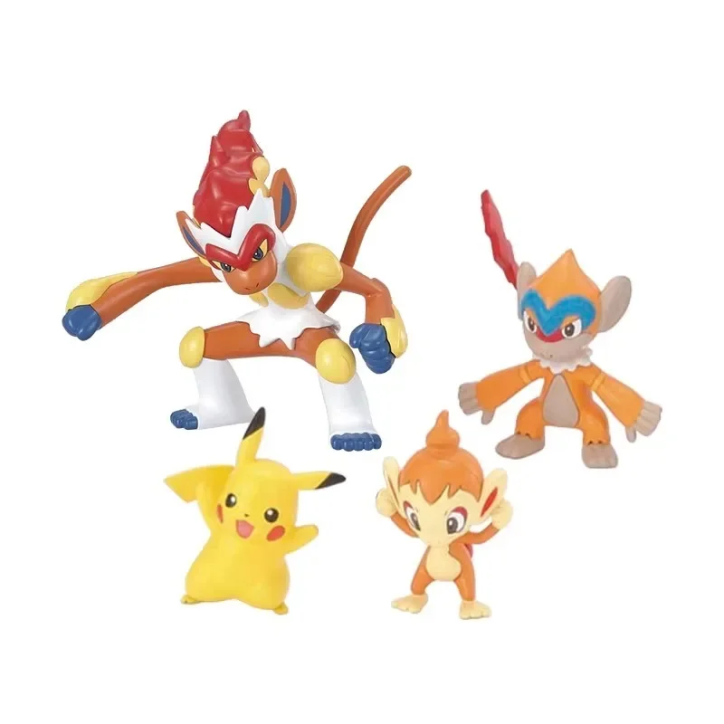 Bandai Original Pokemon Anime Infernape Evolution Set Empoleon Torterra figura de acción ensamblaje modelo juguetes regalos para niños