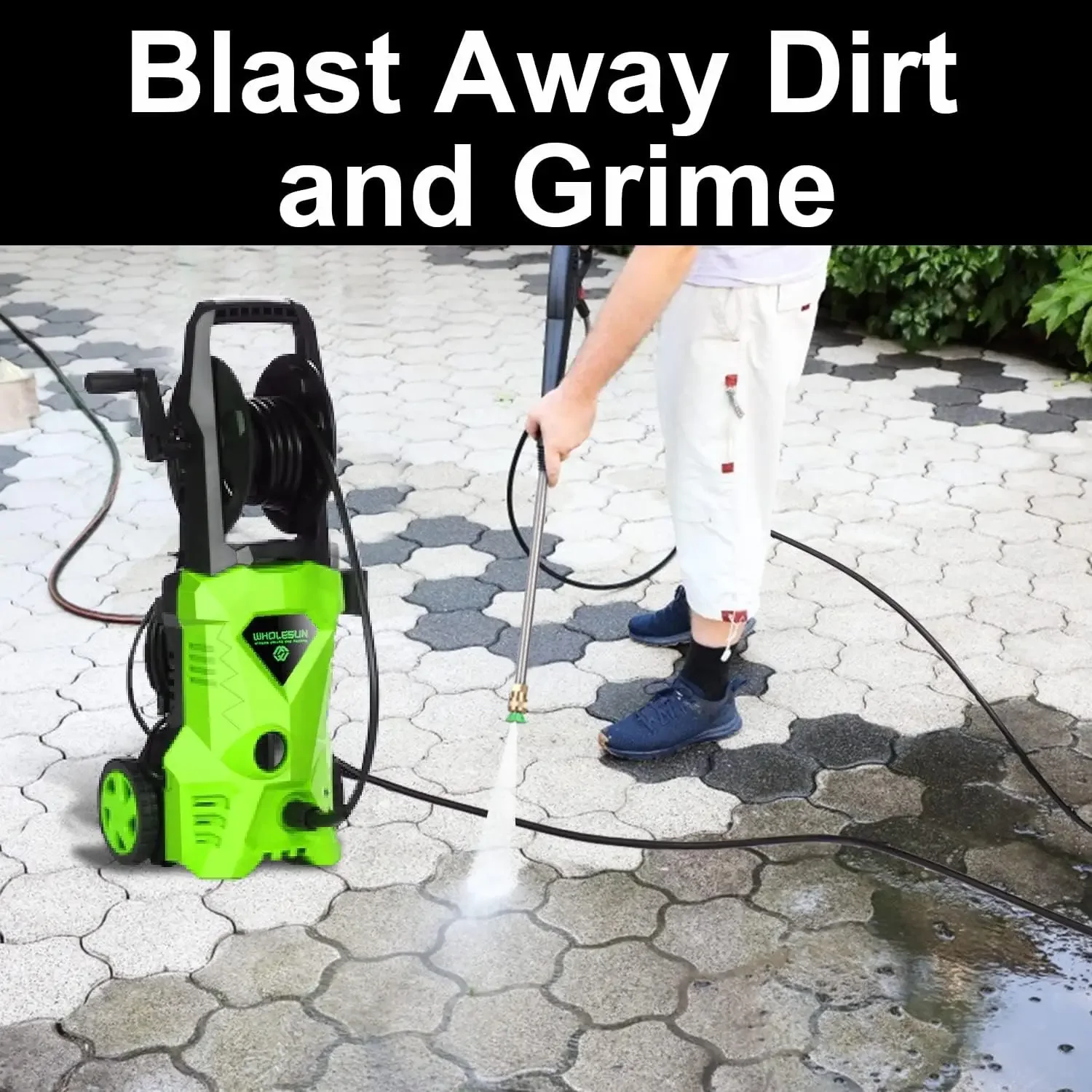 3000PSI Electric Pressure Washer 2.4GPM Power Washer 1600W High Pressure Cleaner Machine with 4 Nozzles Foam Cannon