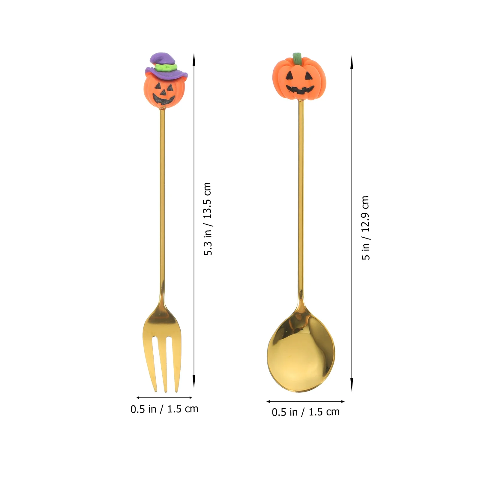 

1Set Stainless Steel Cartoon Halloween Spoon Fork Set Multi-Use Dinner Dessert Fork Safe Smooth Surface Tableware