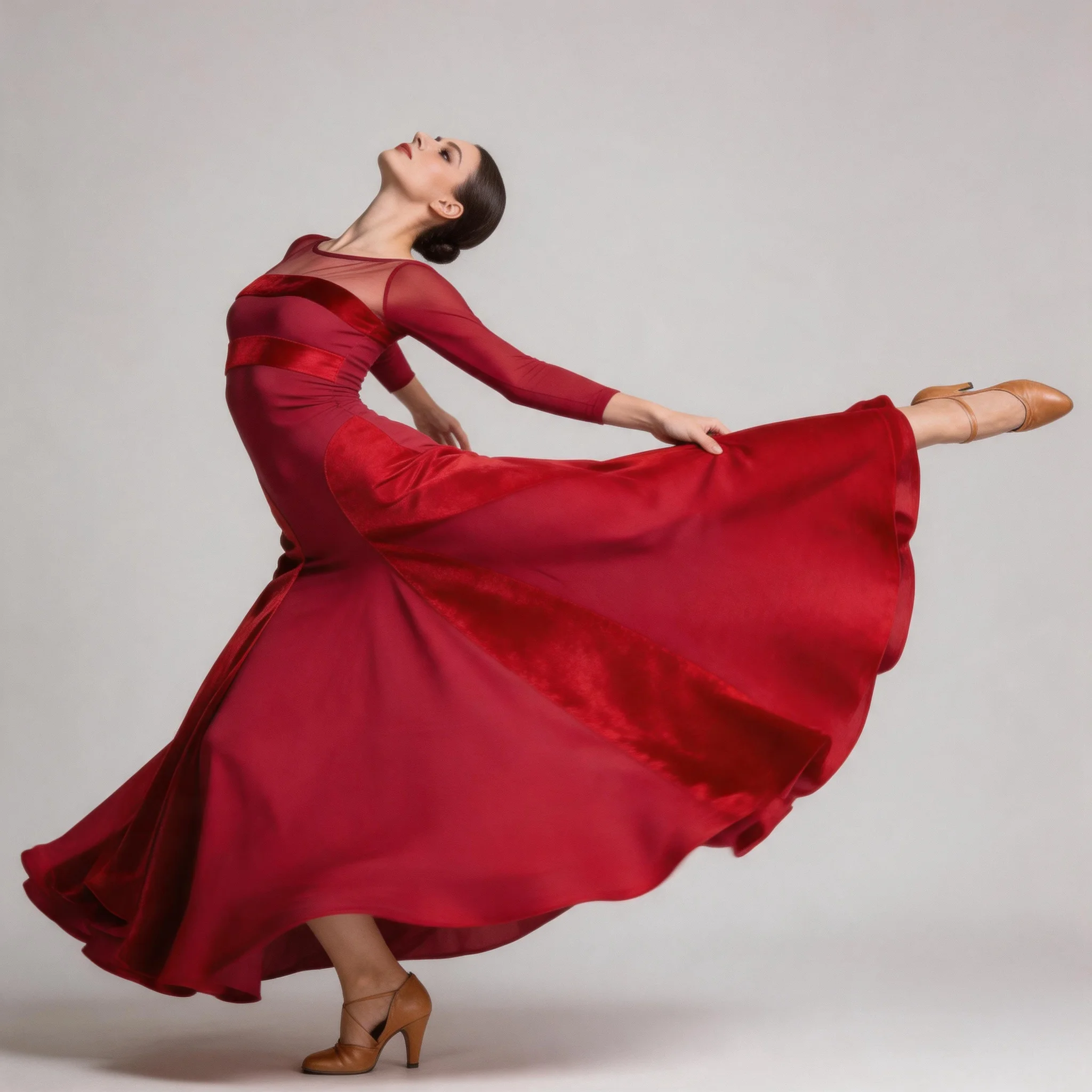 

Women Red Fringe Ballroom Dance Dress Modern Standard Waltz Flamenco Costume Professional Dance Wear