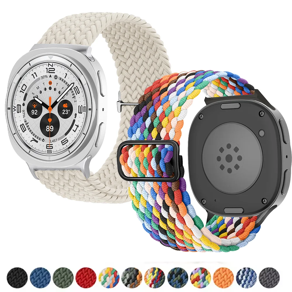 Braided Solo loop Strap for Samsung Galaxy Watch 8/8 classic 40mm 44mm 46mm Elastic Nylon correa bracelet Samsung watch 8 band