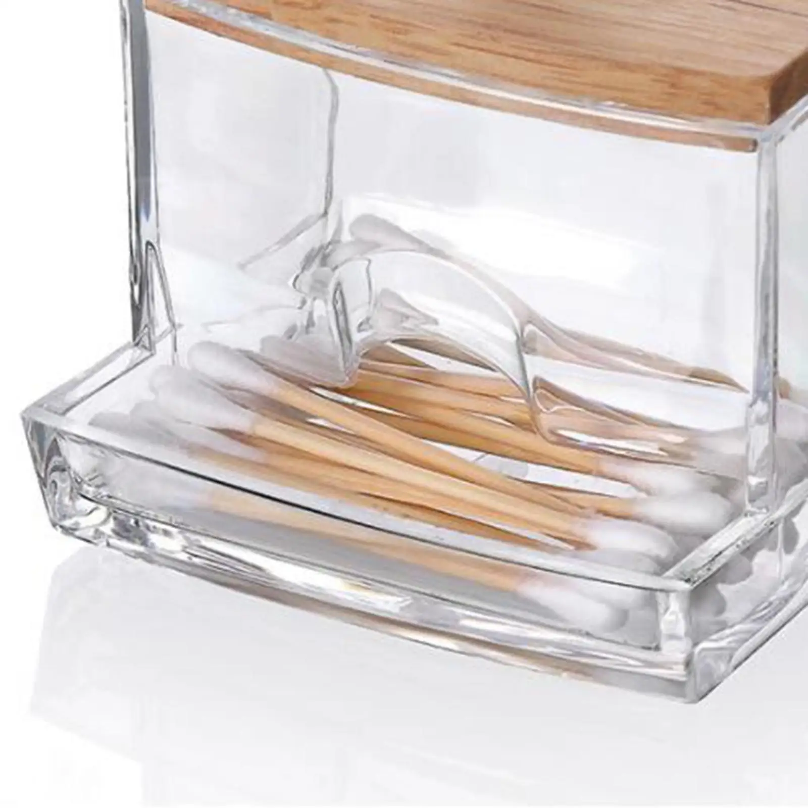 Canister Round Pads Toothpick Acrylic Swabs Holder Jar Container for Organization Modern Bathroom Decor Decorative