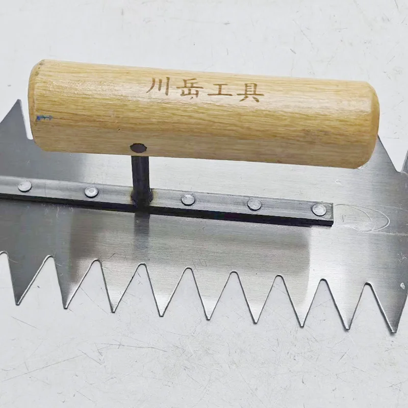 Espátula de acero al carbono con mango de madera, espátula afilada de dos lados, 20mm x 25mm, 300mm, herramientas para raspar hormigón