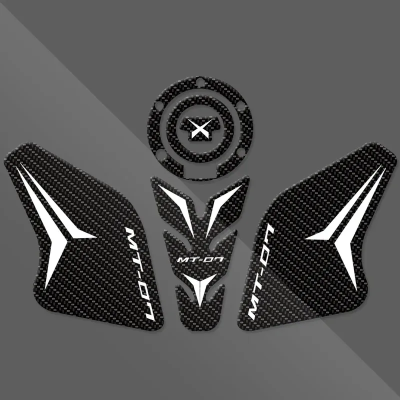 For MT-07 MT07 2021-2023 2024 Motorcycle Tank Stickers Protection Pads Suitable Transparent/Carbon Fiber Texture