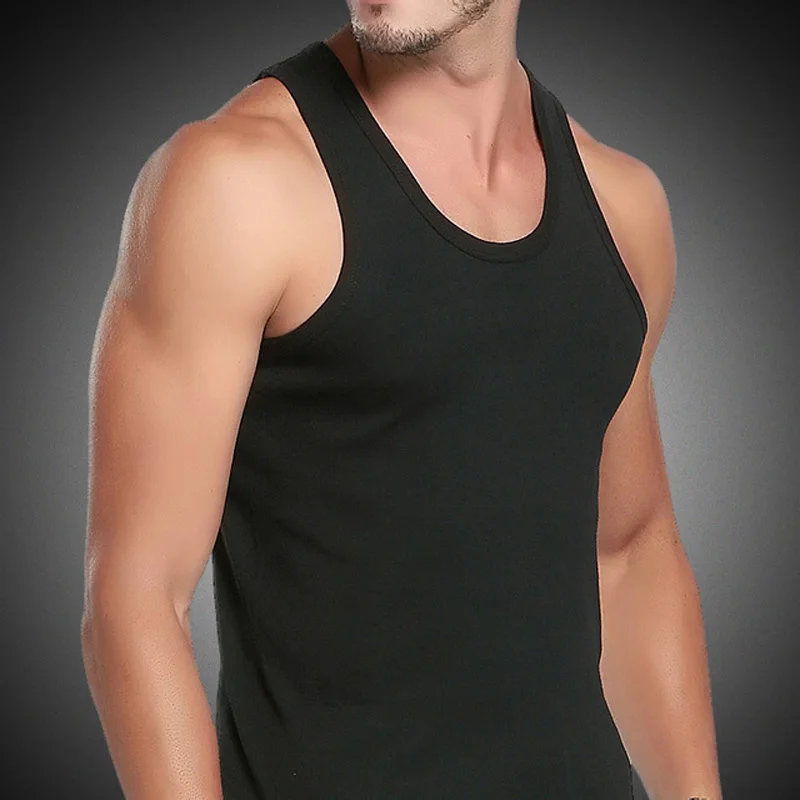 Cotton Mens A-Shirt TankTop Undershirt GYM Mens Ribbed T-Shirt TankTop Undershirt Underwear A-Shirt Comfortable