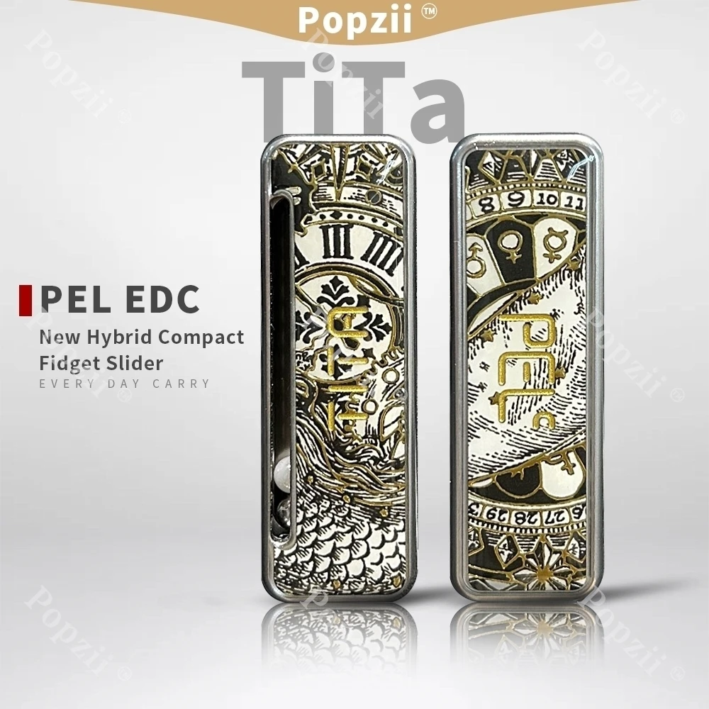 Pel EDC Tita الفولاذ المقاوم للصدأ طلاء مضيء المغناطيس الميكانيكي تململ المنزلق الألعاب الحسية طرق متعددة للعب ألعاب التململ #1