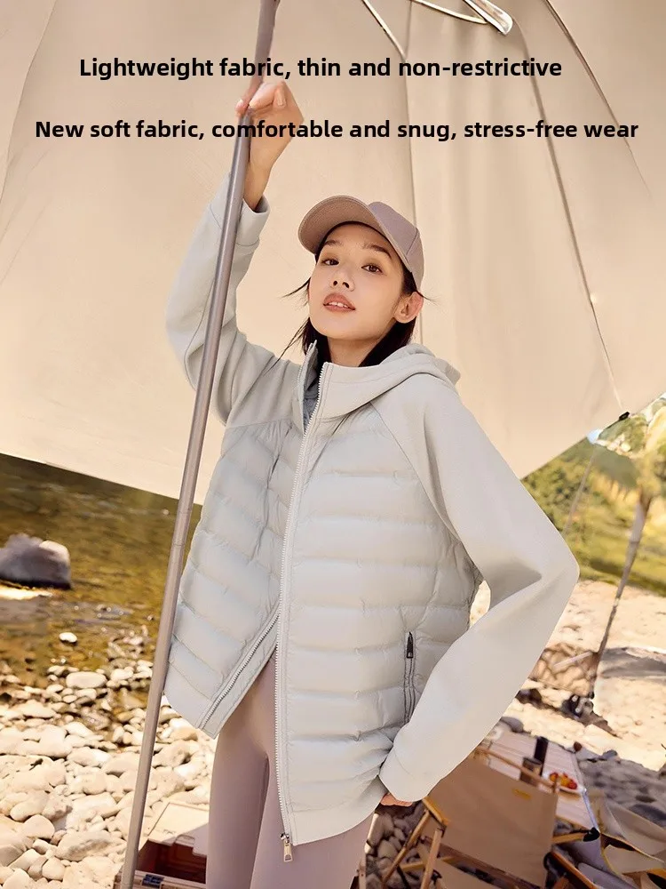 Yaloo Donna Leggero Spor Down Jaet 2025 Autunno Inverno Nuovo Sle Con Cappuccio Fitn Splice Capispalla Coreano Sle