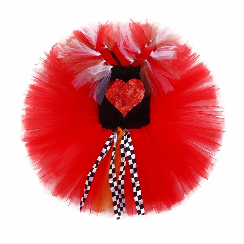 Alice Queen of Hearts Cosplay para crianças, Red Queen in Wonderlands, Birthday Party Dress, bebês meninas, coroa, Halloween