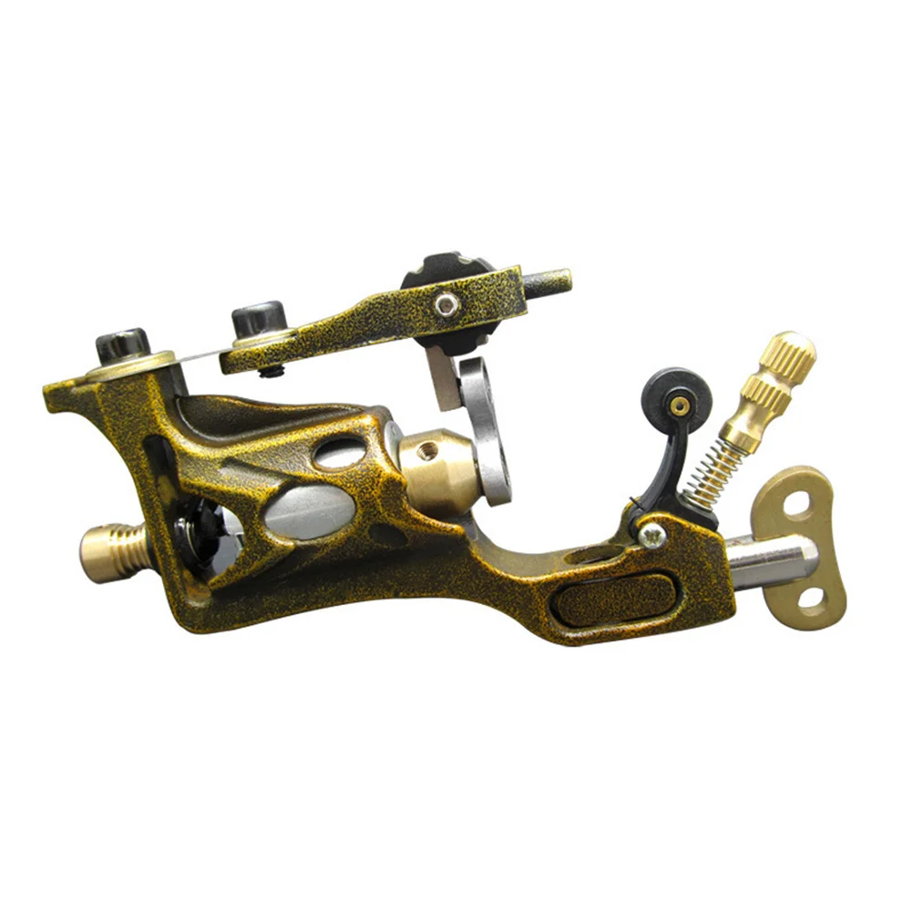 آلة الوشم الدوارة الذهبية المتينة عالية الجودة تصميم احترافي آمن وفعال للفنانين بطانة شادر موتور العرض