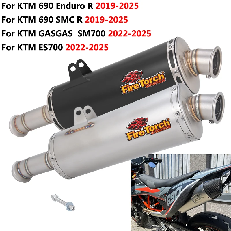 Motorcycle Exhaust Escape Moto Mid Link Pipe Muffler For KTM 690 Enduro SMC R 2019 - 2025 For KTM GASGAS SM700 ES700 2022 - 2025