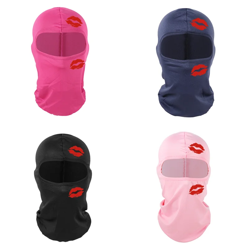

Fully Face Outdoor Protection Red Lip Windproof Riding Printed Mask Baraklava Masks Ice Silk Sunscreen Street Sports Mask