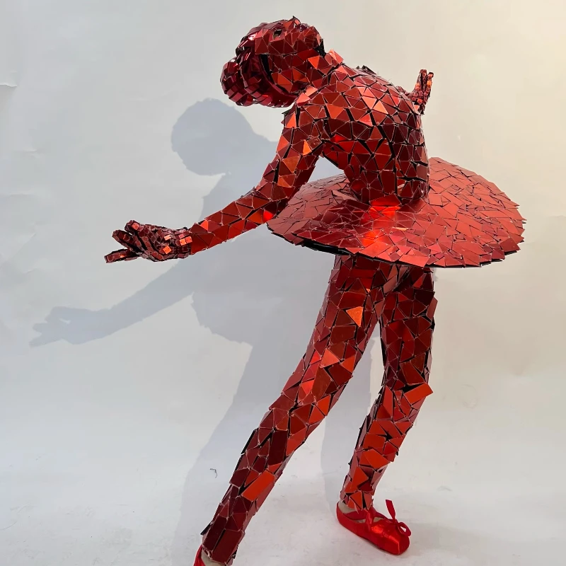 

Красное балетное зеркало, женский костюм, костюмы для парка развлечений, зеркальная парадная одежда, сшитый вручную сценический костюм