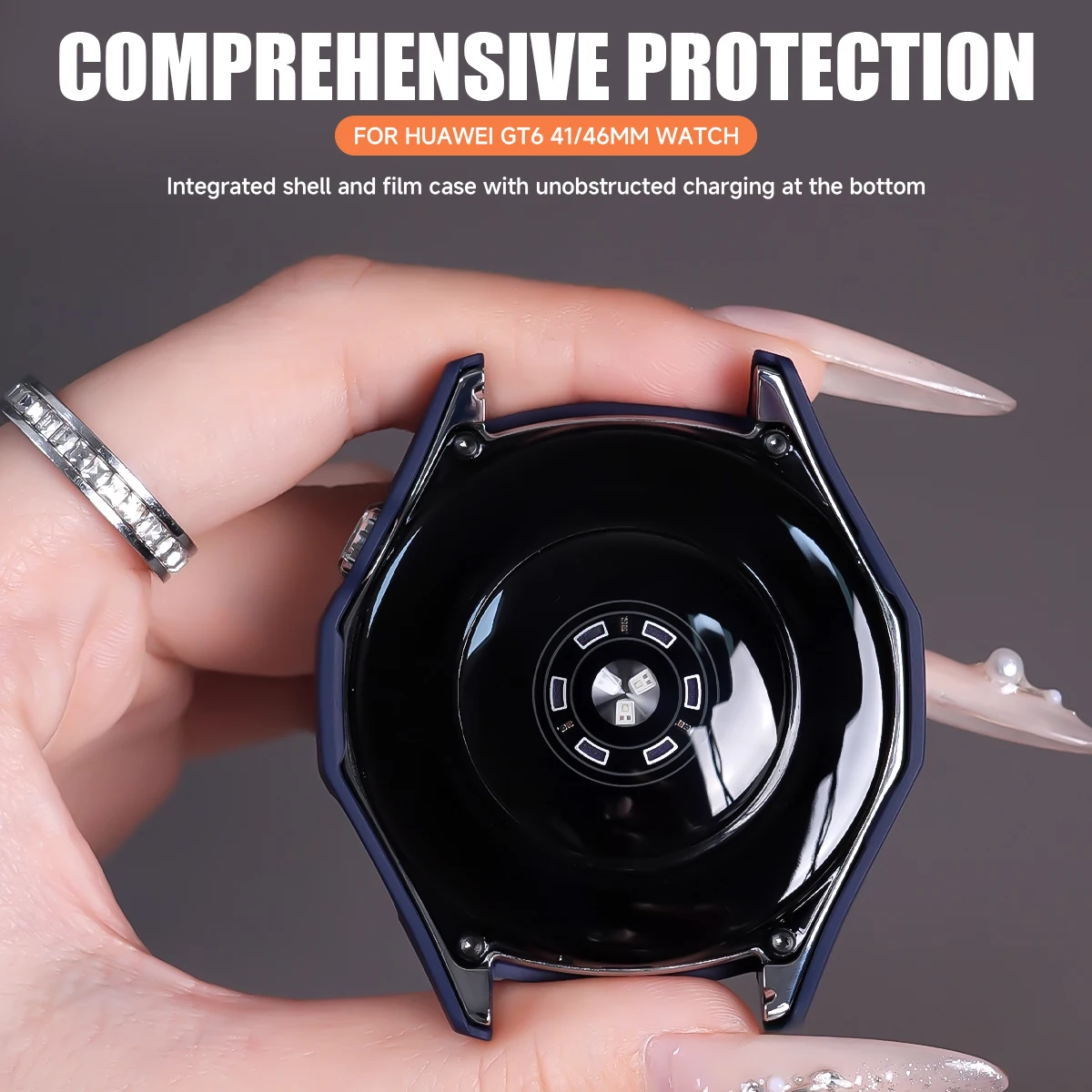 PC + حافظة من الزجاج المقسى لساعة هواوي GT6 46 مللي متر غطاء كامل واقي للشاشة ممتص للصدمات لساعة GT6 41 مللي متر ملحقات واقية