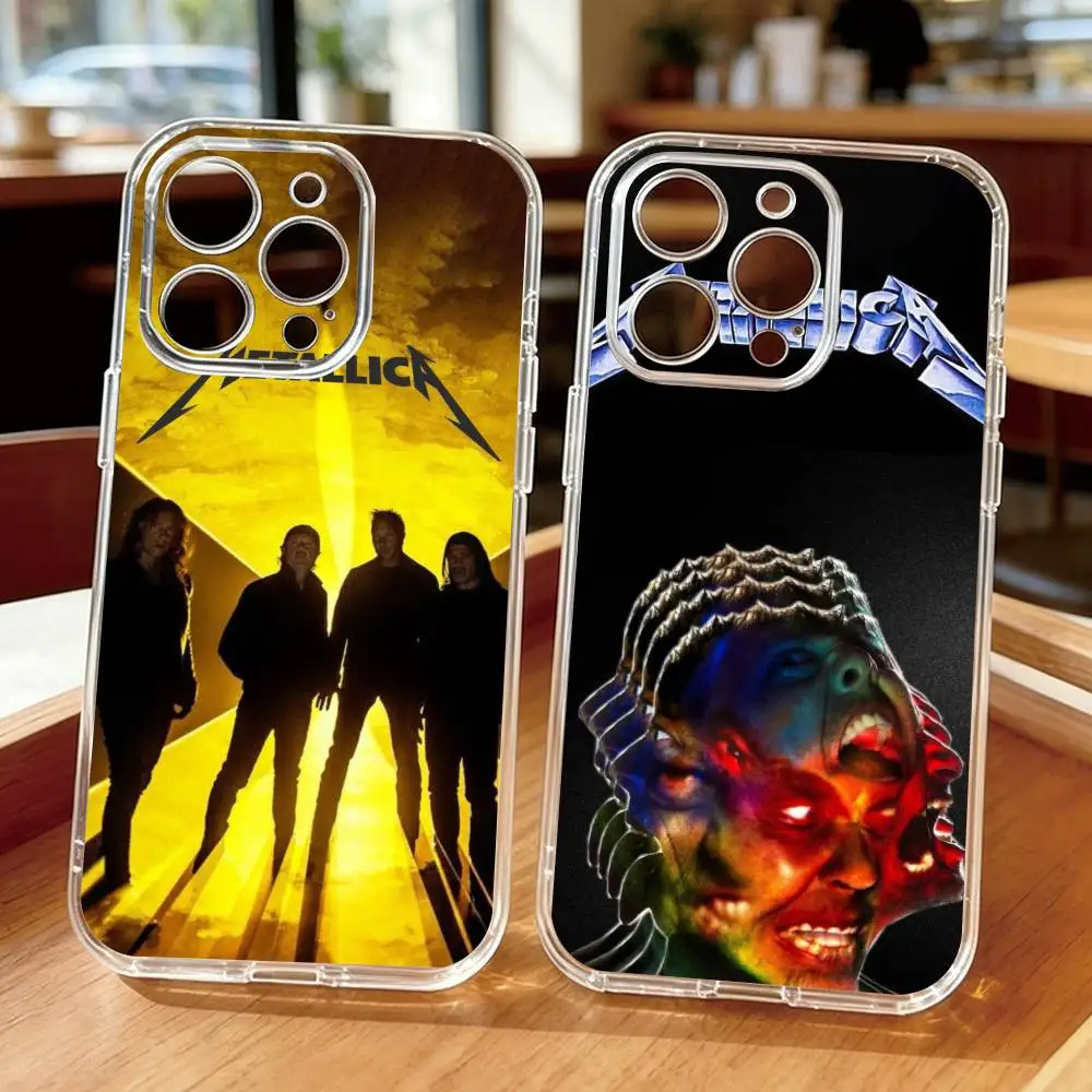 Funda Transparente M-Metallica-72 S-Seasons para iPhone 17 16 15 14 13 12 11 Mini Pro Max Plus