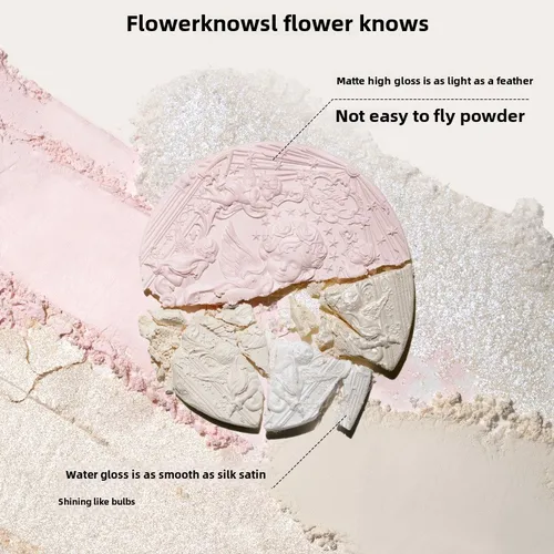 Imagen 2 del producto Resaltador en relieve Flower Knows Little Angel, polvo de contorno tridimensional con luz de agua brillante Natural
