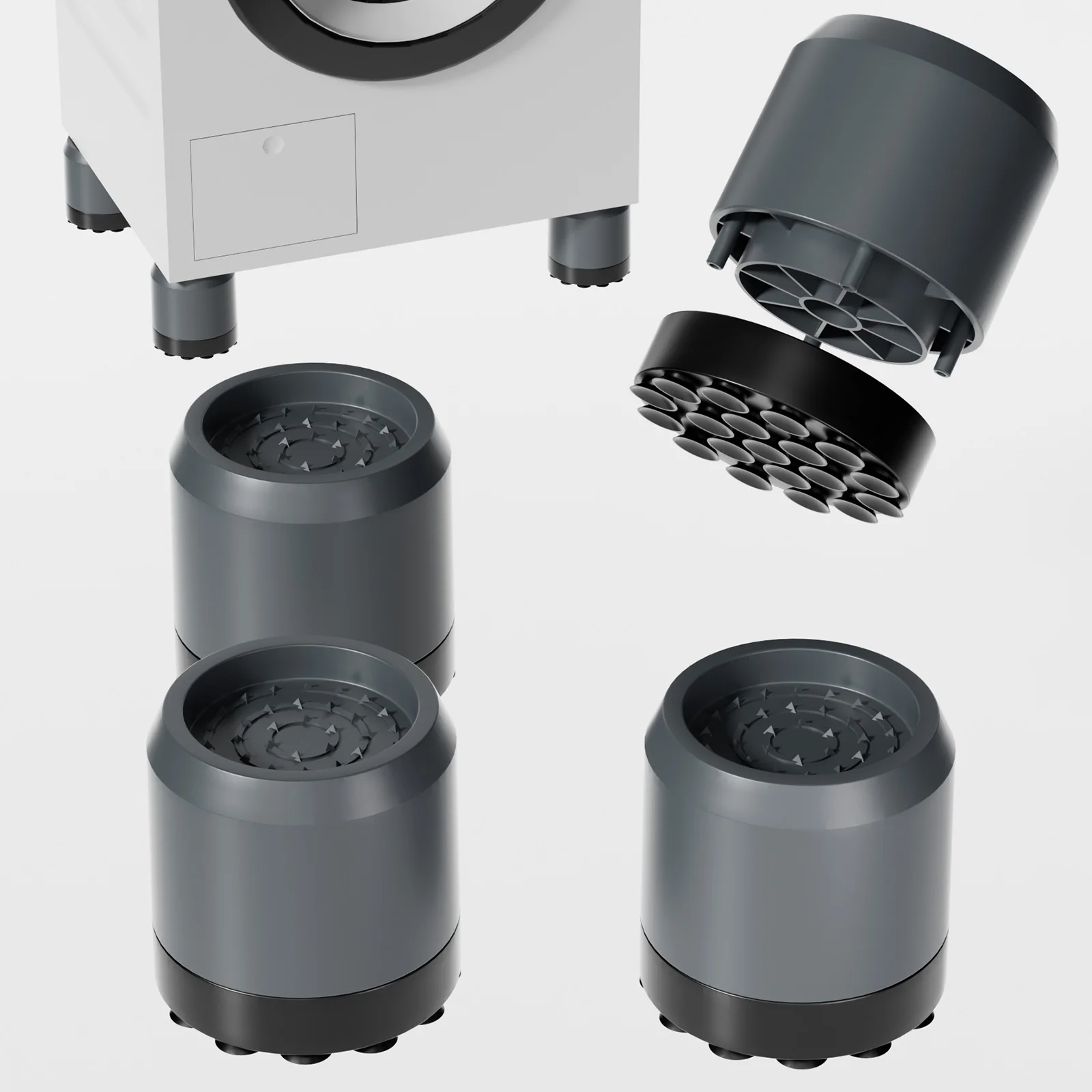 Anti vibrations pads für Waschmaschinen mit starker Adsorption Saugnapf halterung Waschmaschine Waschmaschine angehobener Fuß schützt – Detail 10